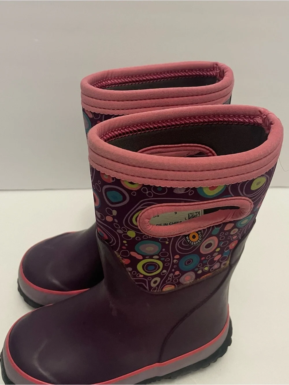 Girls Purple Bogs K Grasp Circle 78661-540 Insulated Waterproof Youth Size 9